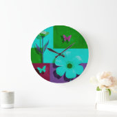 Colorful Art Round Wall Art ラージ壁時計 (ホーム)