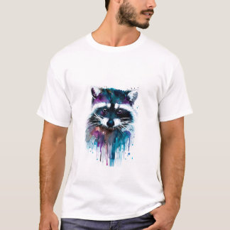 colorful artistic Raccoon tee Tシャツ