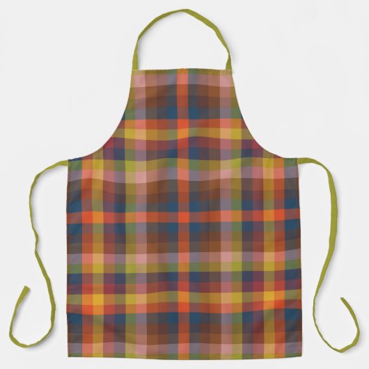 Colorful Autumn And Winter Checkered Stripes エプロン (正面)