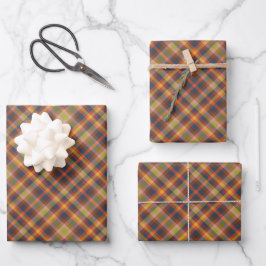 Colorful Autumn And Winter Colored Stripes Pattern ラッピングペーパーシート