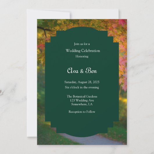 Colorful Autumn Day Wedding Celebration 招待状 (正面)