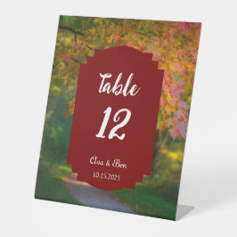 Colorful Autumn Day Wedding Table Number 台座サイン