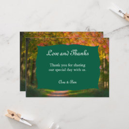 Colorful Autumn Day Wedding Thank You Card 招待状