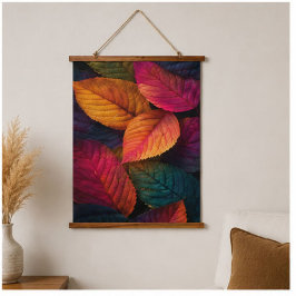 Colorful Autumn Leaves Botanical 吊り下げ型タペストリー