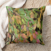 Colorful Autumn Leaves Pattern Throw Pillow クッション (ブランケット)