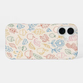Colorful Autumn Pattern – Cozy Fall Leaves, Coffee iPhone 16ケース (裏面横)