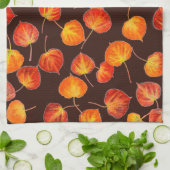 Colorful Autumn Quaking Aspen Leaves キッチンタオル (折り畳み)