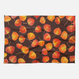 Colorful Autumn Quaking Aspen Leaves キッチンタオル