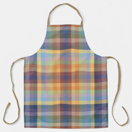 Colorful Autumn Winter Colored Checkered Pattern   エプロン