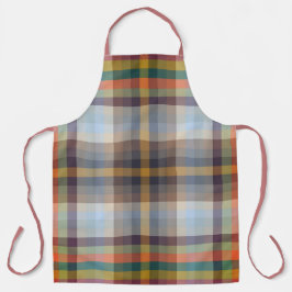 Colorful Autumn Winter Colored Checkered Pattern   エプロン