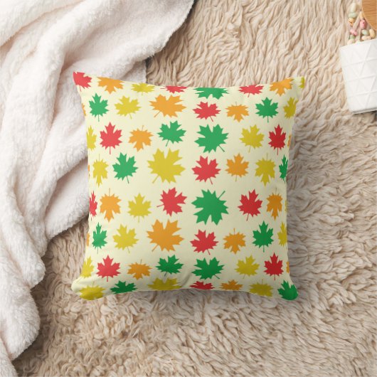 Colorful Autumnal Leafs - Nature Pattern クッション (ブランケット)