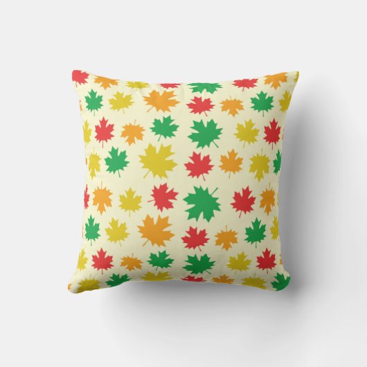 Colorful Autumnal Leafs - Nature Pattern クッション (裏面)