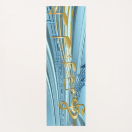 Colorful Baby blue Musical Notes ヨガマット