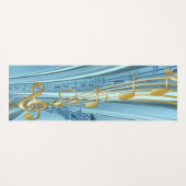 Colorful Baby blue Musical Notes ヨガマット (正面(横))