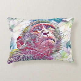 Colorful Baby Monkey Art アクセントクッション