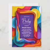 Colorful Baby Shower 招待状 (正面)