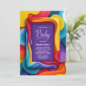 Colorful Baby Shower 招待状 (スタンド正面)