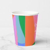 Colorful Baby Shower Abstract Waves Modern Custom 紙コップ (右)