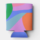 Colorful Baby Shower Abstract Waves Modern Custom 缶クーラー (裏面)