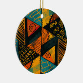  Colorful background with African motifs セラミックオーナメント (右)