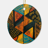  Colorful background with African motifs セラミックオーナメント (左)