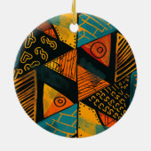  Colorful background with African motifs セラミックオーナメント (裏面)