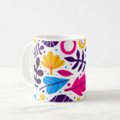 Colorful background with hand drawn floral element コーヒーマグカップ (正面左)