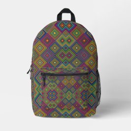 Colorful backpack with front view showing vibrant  プリントバックパック