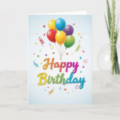 Colorful Balloon Celebration – Happy Birthday Card カード (正面)
