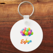 “Colorful Balloon ‘Enjoye’ Floating Text Keychain  キーホルダー (正面)