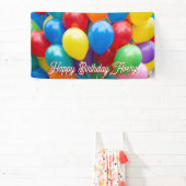 Colorful Balloons Personalized Happy Birthday 横断幕 (インサイチュ)
