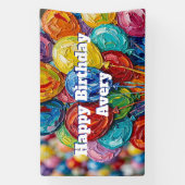 Colorful Balloons | Personalized Happy Birthday 横断幕 (縦)