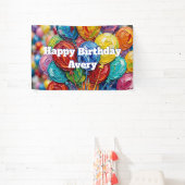 Colorful Balloons | Personalized Happy Birthday 横断幕 (インサイチュ)