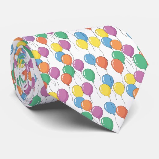 Colorful Balloons White Background ネクタイ (ロール)