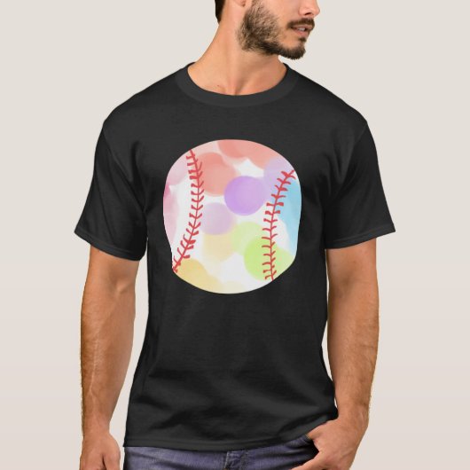 Colorful Baseball Baseball Player Tシャツ (正面)