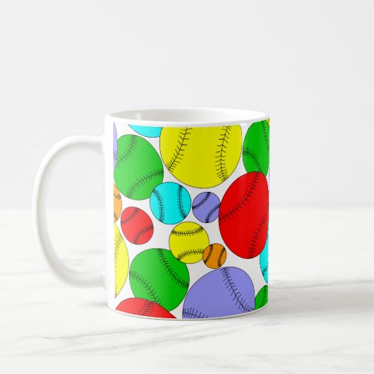 Colorful Baseball Pattern Coffee Mug コーヒーマグカップ (左)
