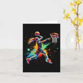 Colorful Basketball Player Girls カード (黄色い花)