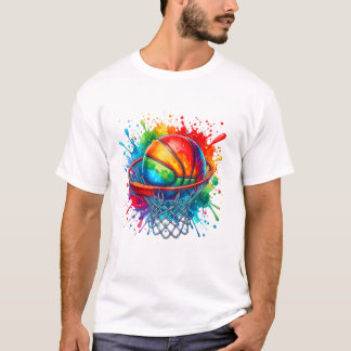 Colorful Basketball Tie Dye Color Tシャツ
