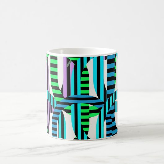 Colorful Bauhaus Geometric Pattern  コーヒーマグカップ (中央)