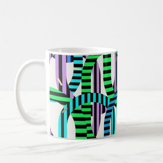 Colorful Bauhaus Geometric Pattern  コーヒーマグカップ (左)