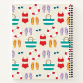 Colorful Beach Holiday Pattern Personalised Travel ノートブック (裏面)
