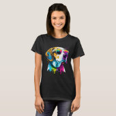 Colorful Beagle Pop Dog Dad Mom Dog   1 Tシャツ (正面フル)