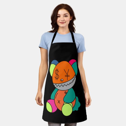 Colorful bear エプロン (着用した状態)