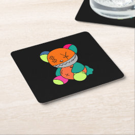 Colorful bear スクエアペーパーコースター