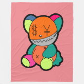 Colorful bear フリースブランケット (正面)