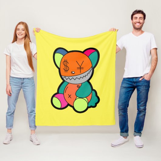 Colorful bear フリースブランケット (インサイチュ)
