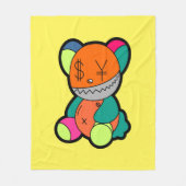Colorful bear フリースブランケット (正面)