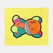 Colorful bear フリースブランケット (正面(横))