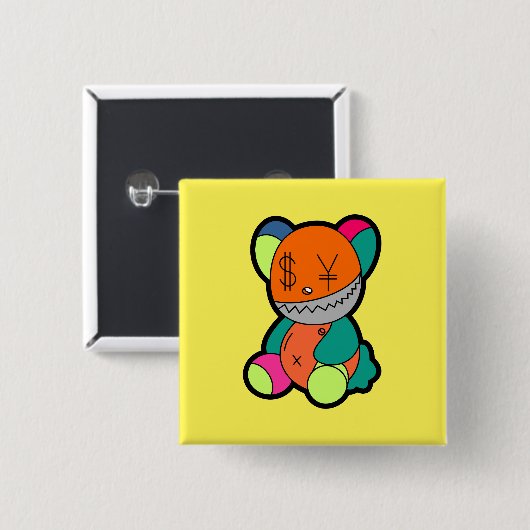 Colorful bear 缶バッジ (正面&裏面)