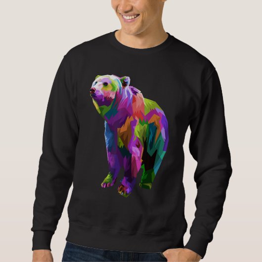 Colorful Bear Art Graphic スウェットシャツ (正面)